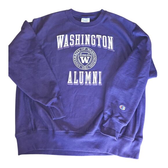 VTG Washington Huskies Champion Reverse Weave Crewneck Sweatshirt Men’s Size XL - Picture 2 of 4